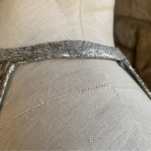 Moulinette Soeurs by Anthropologie shimmer silver gold festive tank top S - Picture 6 of 13